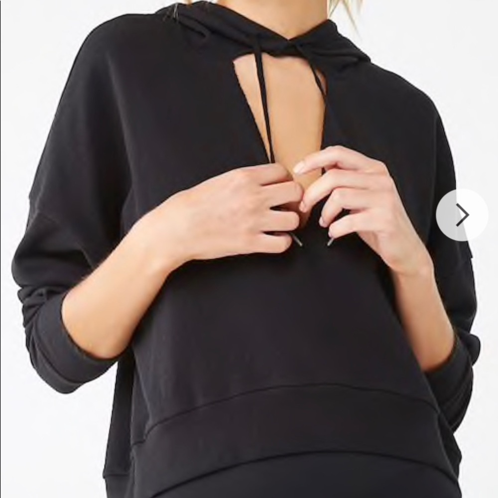 Cropped cut out black hoodie